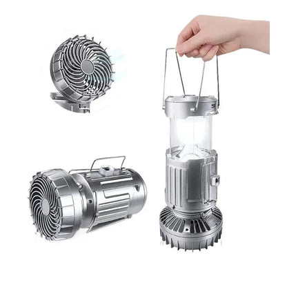 Solar Camping Lantern with Fan – Waterproof Outdoor LED Light