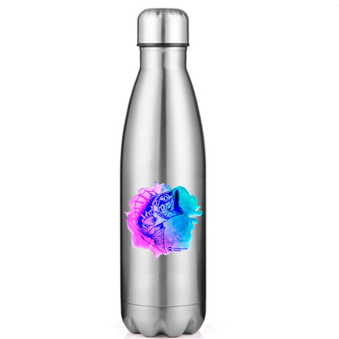 Watercolor Fishing Stainless Steel Water Bottle – Outdoor Fishing Accessories