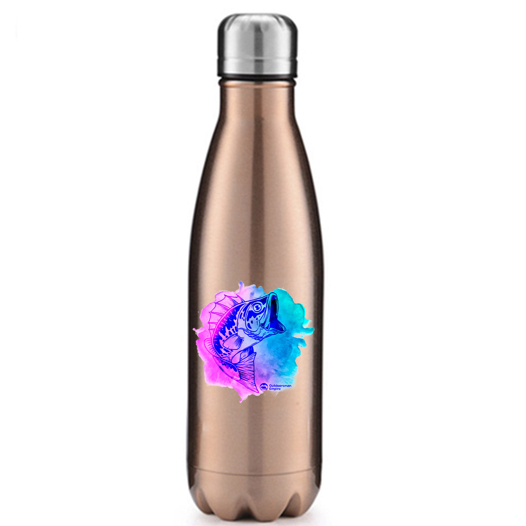 Watercolor Fishing Stainless Steel Water Bottle – Outdoor Fishing Accessories