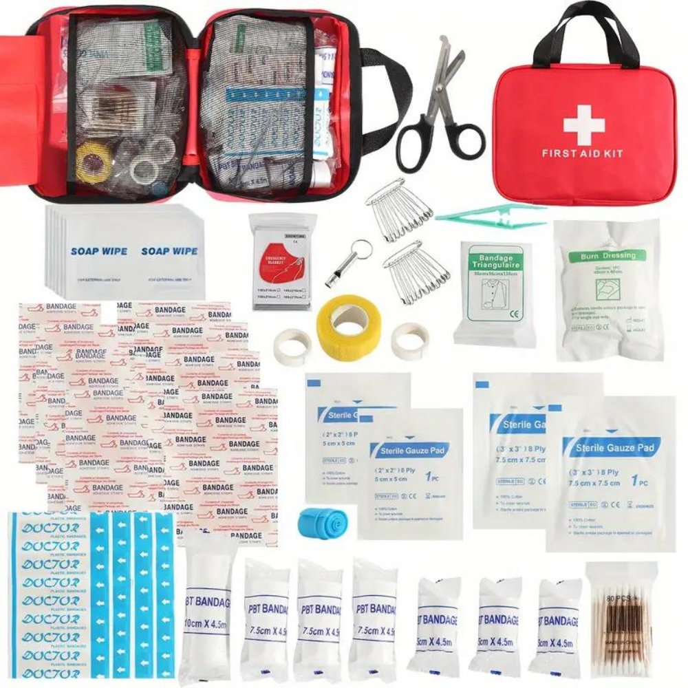 173-Piece Large First Aid Kit – Portable Outdoor Camping & Hiking Emergency Kit