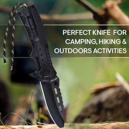 Tactical Folding Knife with Paracord, Whistle & Fire Starter – Outdoor Survival Gear